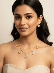 Minimal Jewelry Chain Necklace Set With Polki Drops For Indian And Western Wear