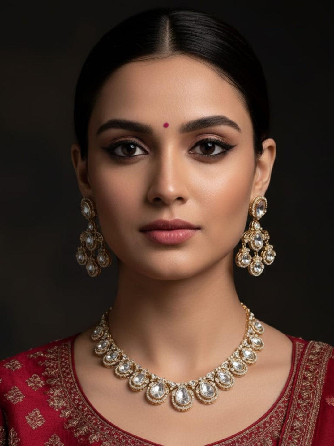 Modern Look Polki Jewellery Necklace Set | Party Wear Jewellery Set