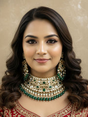 Maharani Designer Polki Kundan Bridal Jewellery Necklace Set By Gehna Shop