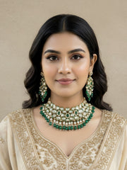 Mannat Designer Uncut Kundan Polki Bridal Jewellery Necklace Set