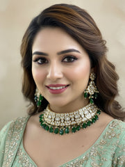 Vibha Designer Polki Kundan Choker Necklace Set - Wedding And Party Wear Jewellery