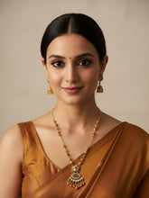 Elegant Gold Plated Antique Pendant Set With Chain - Traditioanal And Ethnic Wear Jewellery Set