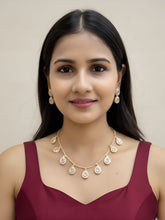 Abhigya Indo Western Party Wear Polki Drops Chain Necklace Set