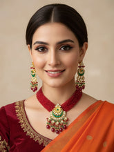 Majestic Red Crystal Chatai Choker For Ladies By Gehna Shop