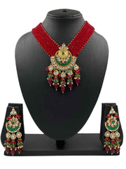 Majestic Red Crystal Chatai Choker For Ladies By Gehna Shop