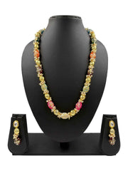 Designer Multi Color Tanjore Painted And Pearls Beaded Necklace Set - Festive Wear Beads Jewelry