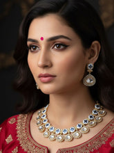 Saba Beautiful Party Wear Zircon And Polki Necklace With Meenakari