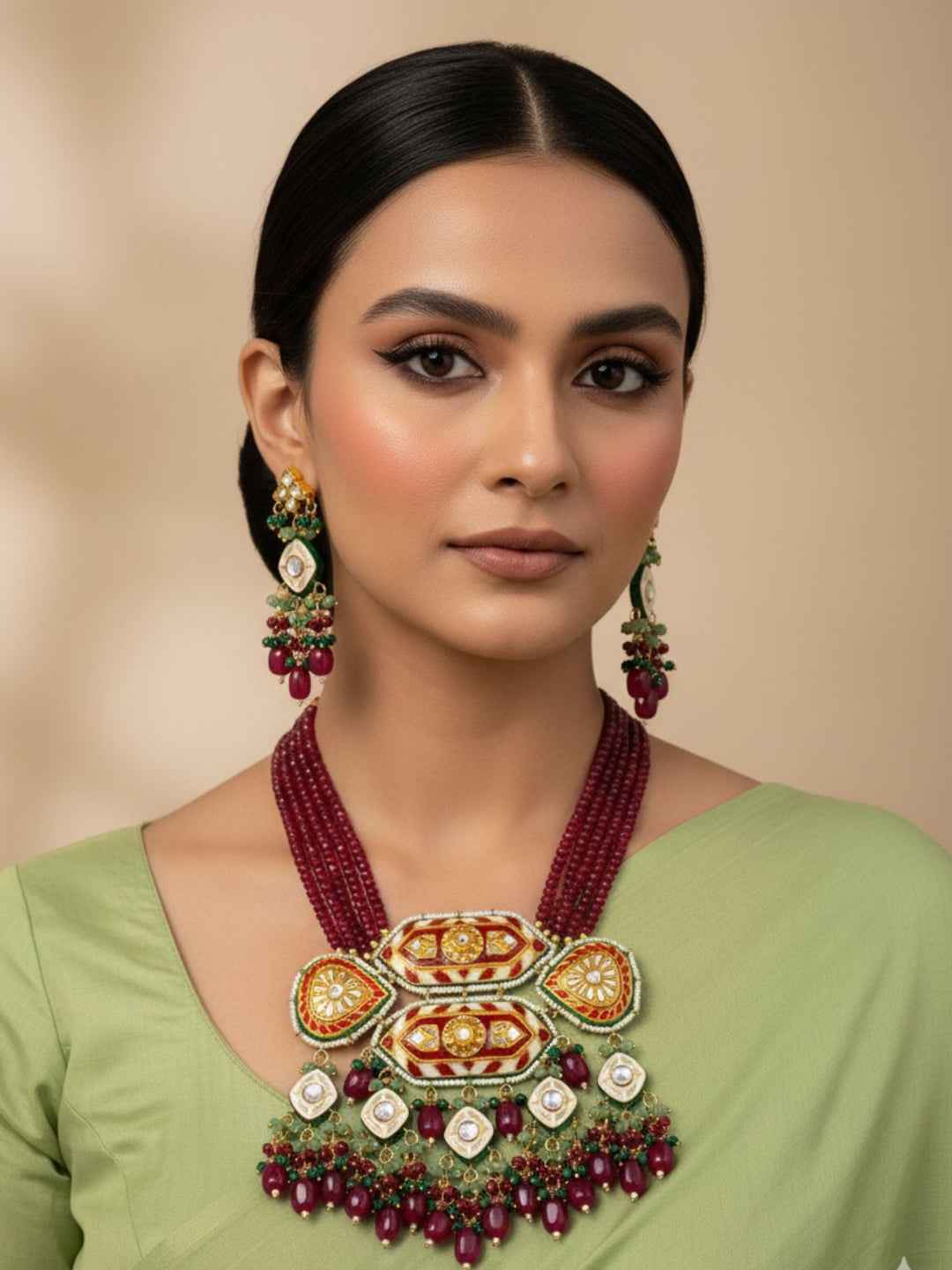 Designer Modern Look Meenakari Bridal Jewellery Necklace Sets