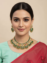 Ananta Designer Green Antique Kundan Gold Jewellery Necklace Set