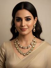 Rimisha Modern Look Victorian Uncut Polki Kundan And Mother Of Pearl Necklace Set - Wedding And Festive Jewellery