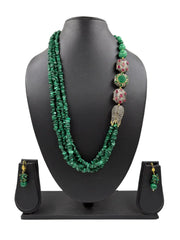 Semi Precious Natural Melachite Green Beaded Jewelry Set | Designer Gemstone Beads Jewelry Set For Women