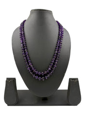 Semi Precious Rondelle Shape Natural Amethyst Beaded Necklace - Elegant Purple Beads Necklace For Women