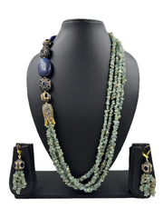 Semi Precious Gemstone Aquamarine Beaded Jewelry Set – Designer Beads Jewelry for Women