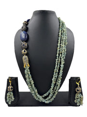 Semi Precious Gemstone Aquamarine Beaded Jewelry Set – Designer Beads Jewelry for Women