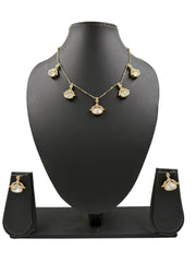 Minimal Jewelry Chain Necklace Set With Polki Drops For Indian And Western Wear