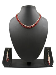 Exquisite Real Rose Pink Freshwater Pearls With Carnelian Teardrops Beads Necklace For Women