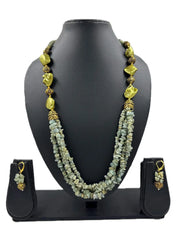 Handcrafted Semi Precious Gemstone Aquamarine Beaded Necklace Set – Elegant Statement Blue Beads Jewelry for Women