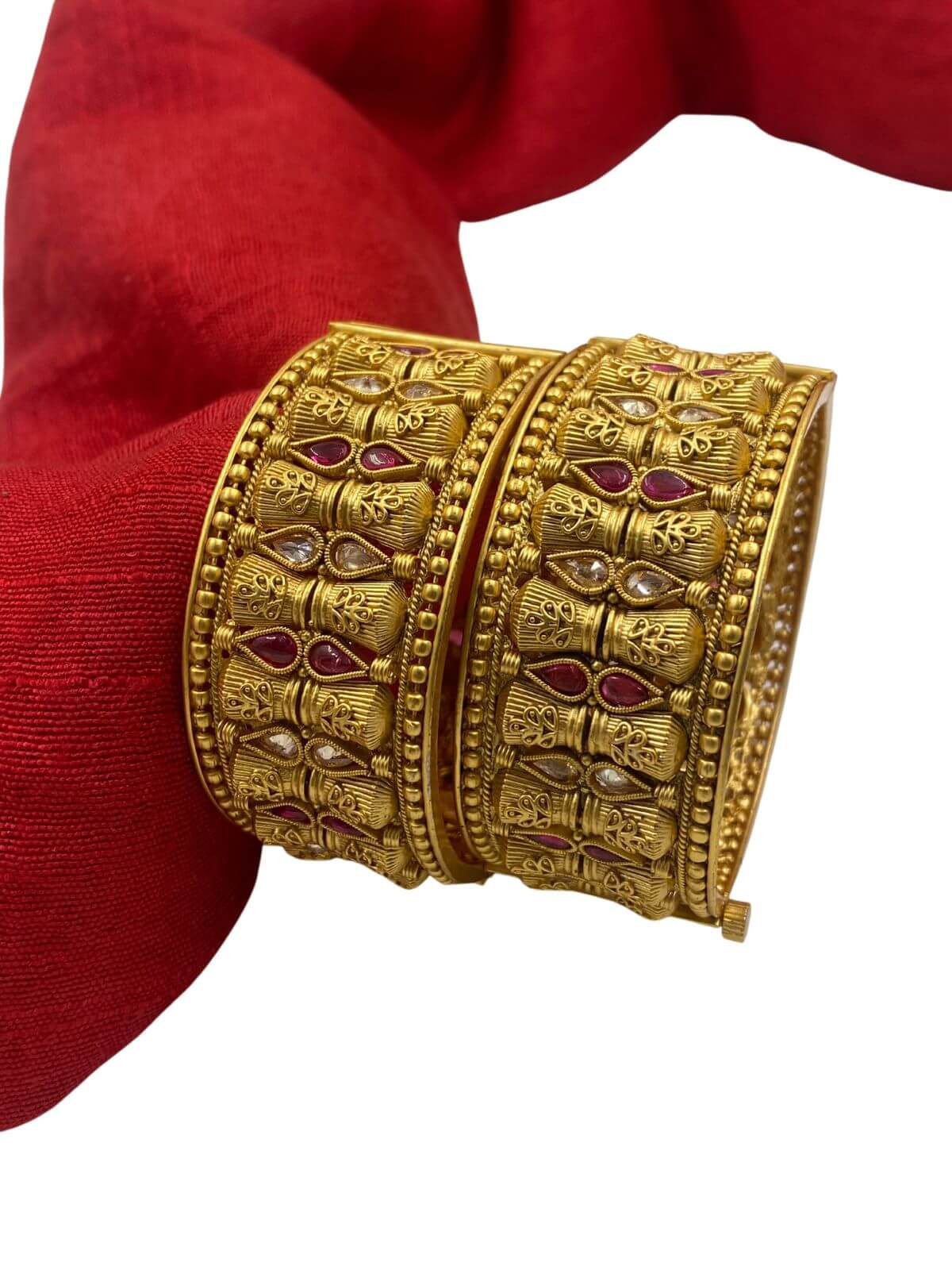 Meera gold plated Antique Broad Bangles | Broad Kada Bangles for weddings