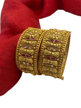 Meera gold plated Antique Broad Bangles | Broad Kada Bangles for weddings
