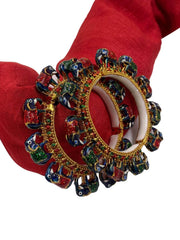 exquisite Designer Blue Meenakari Elephant Kada Bangle