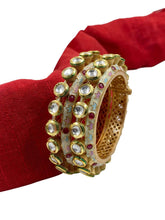 designer Kundan Pacheli  Bangles with fine floral Meenakari handcrafted for Indian Weddings and Parties