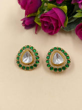Beautiful Uncut Polki Stud Earrings For Women | Kundan Stud Earrings