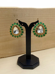 Beautiful Uncut Polki Stud Earrings For Women | Kundan Stud Earrings