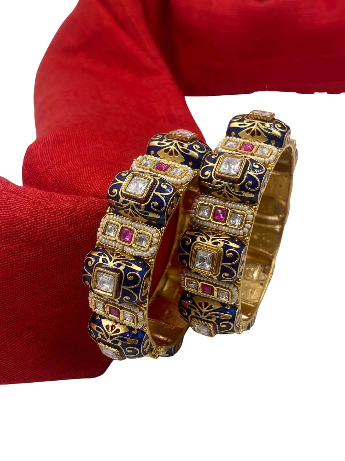 designer Blue Meenakari Kundan Bangles Set | Women's Bangles online