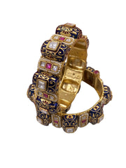 designer Blue Meenakari Kundan Bangles Set | Women's Bangles online