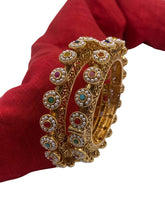 Multi Color Antique Golden Pacheli Bangles
