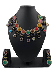 Sabyasachi Inspired Multi Color Stone Statement Necklace Set
