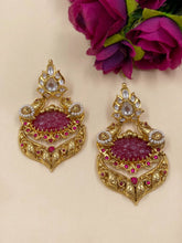 Designer Antique Polki Dangler Earrings for Women