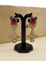 designer Moissanite Uncut Polki Dangler Earrings.