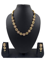 Gehna Shop's Chavi Simple Uncut Polki Short Necklace set for weddings ad parties