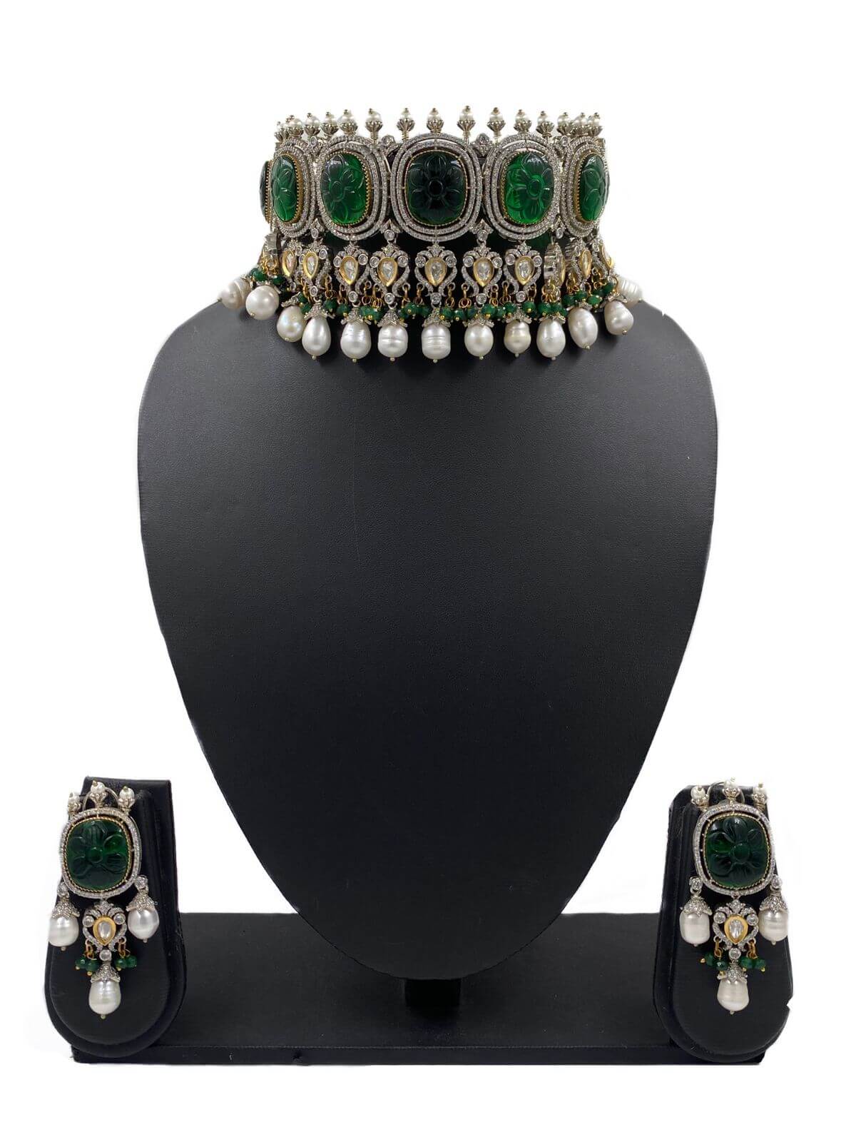 Bridal Jewelry Emerald Necklace Set Jewellery Collection Modern