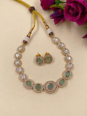 Sayali Fashionable Short Polki Party Wear Necklace Set