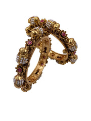traditional look Vijaya Gold Plated Artificial Antique Elephant Bangles