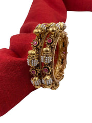 traditional look Vijaya Gold Plated Artificial Antique Elephant Bangles