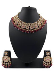Aavya Premium Quality Beautiful Polki Kundan Wedding Necklace Set For Women