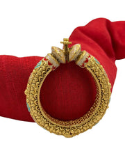 Gold Plated Antique Nakshi Kada Bracelet With fine Meenakari