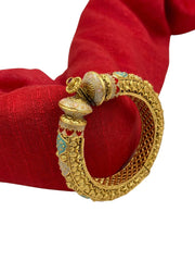 Gold Plated Antique Nakshi Kada Bracelet With fine Meenakari
