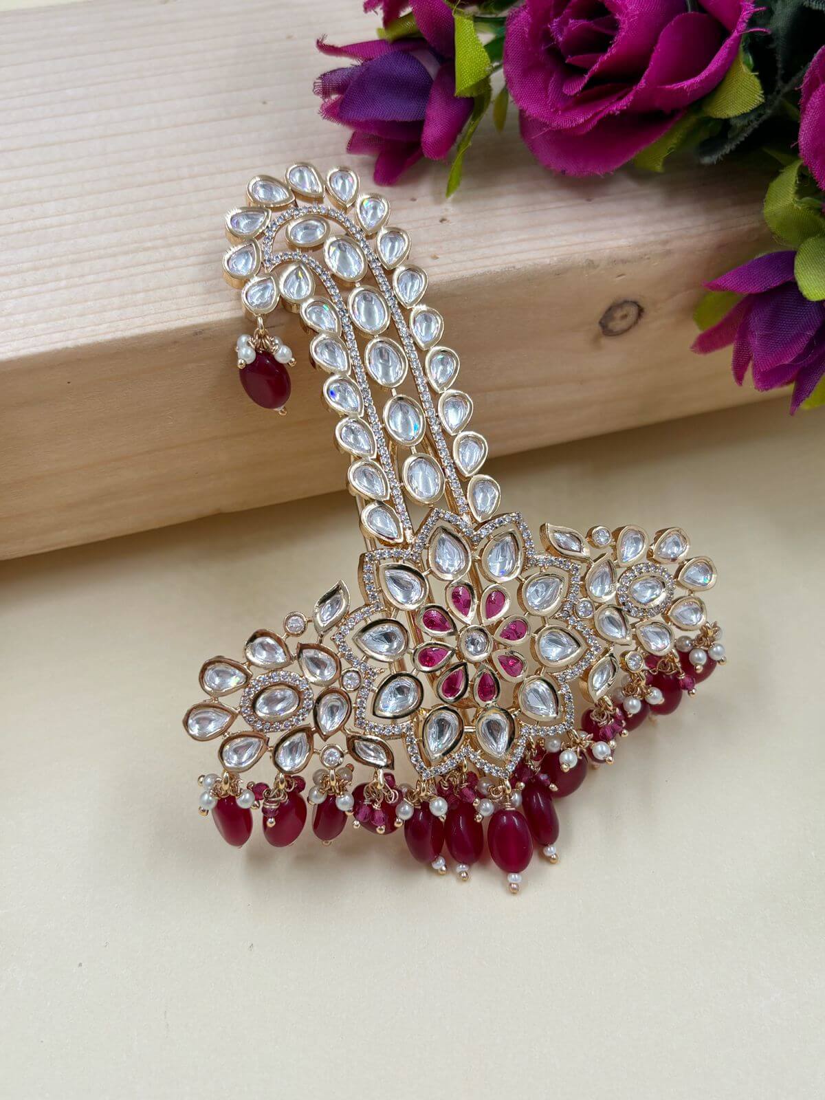 Royal Look Maharaja Ruby Polki Kalangi | Safa Kalgi For Men