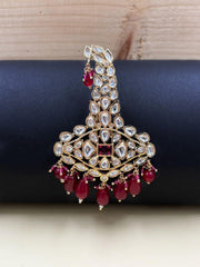 Royal Look Gold Plated Kundna Polki Red Kalangi For Men By Gehna Shop