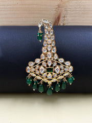 Royal Look Gold Plated Kundna Polki Green Kalangi For Men By Gehna Shop