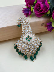 Polki Kundan Rajwadi Green Kalangi For Men | Safa Kalangi