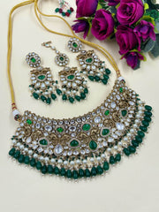 Maharani Designer Polki Kundan Bridal Jewellery Necklace Set By Gehna Shop