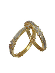 Dual Tone American Diamond Bangles | CZ Stone Bangls Set