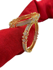 Dual Tone American Diamond Bangles | CZ Stone Bangls Set