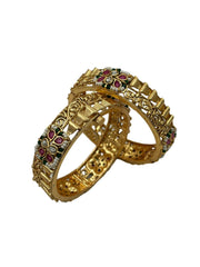Sayali Gold Plated Antique Gold Bangles For Women By Gehna Shop