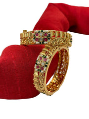 Sayali Gold Plated Antique Gold Bangles For Women By Gehna Shop